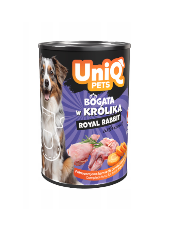 UNIQ PETS Mokra Karma dla psa ROYAL RABBIT 375g