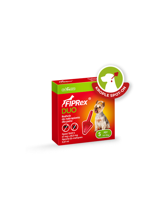 FIPREX DUO S 67 mg + 60,3 mg roztwór do nakrapiania dla psów