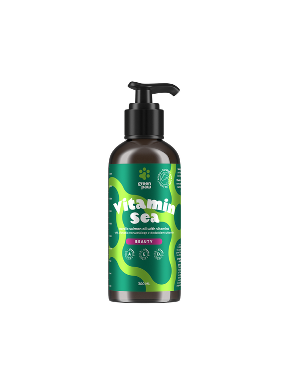 Green Paw Vitamin Sea 300ml - Olej z łososia norweskiego wzbogacony kompleksem witamin A,D i E