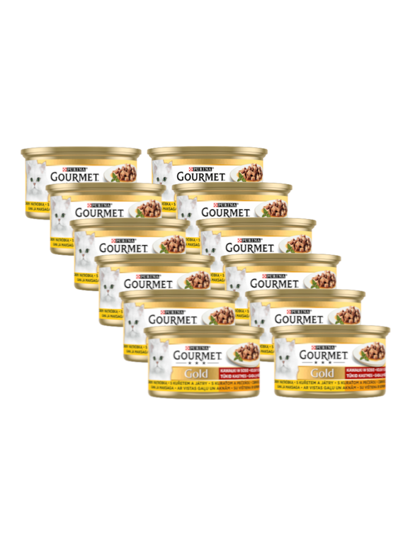 Purina Gourmet Gold kurczak/ wątróbka w sosie 12x85g
