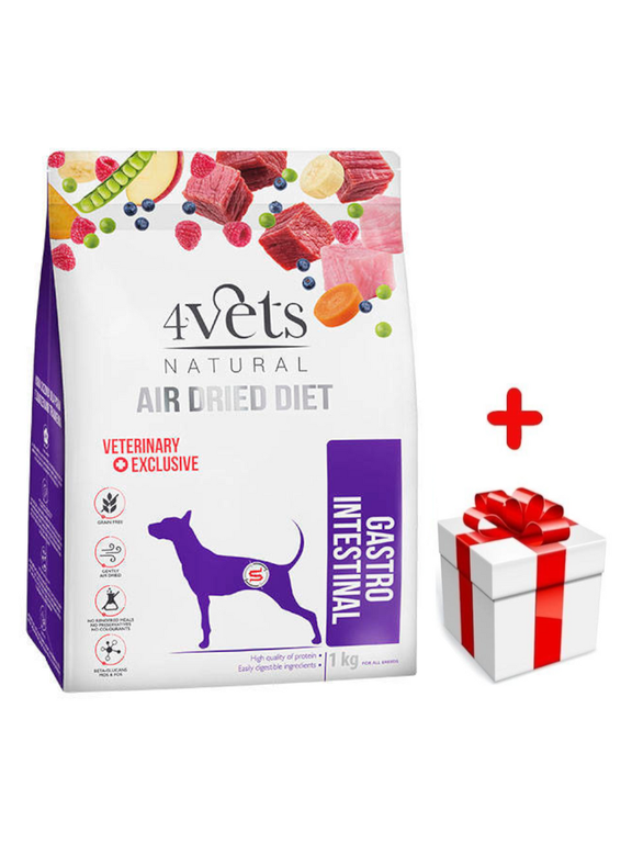 DOLINA NOTECI 4Vets Natural Gastro Intestinal karma suszona dla psów z zaburzeniami trawienia 1kg + niespodzianka dla psa GRATIS!