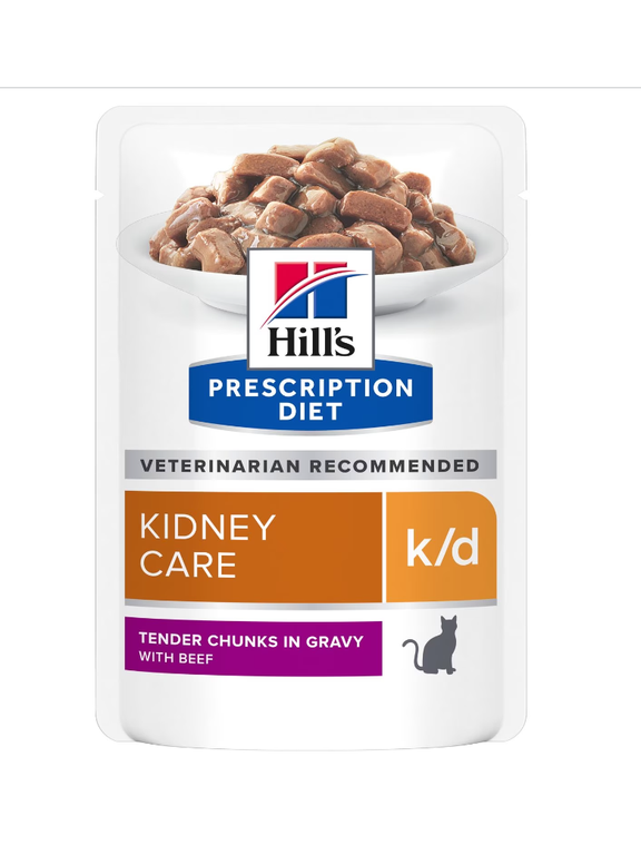 HILL'S PD Prescription Diet Feline k/d Kidney Care Wołowina 85g - saszetka