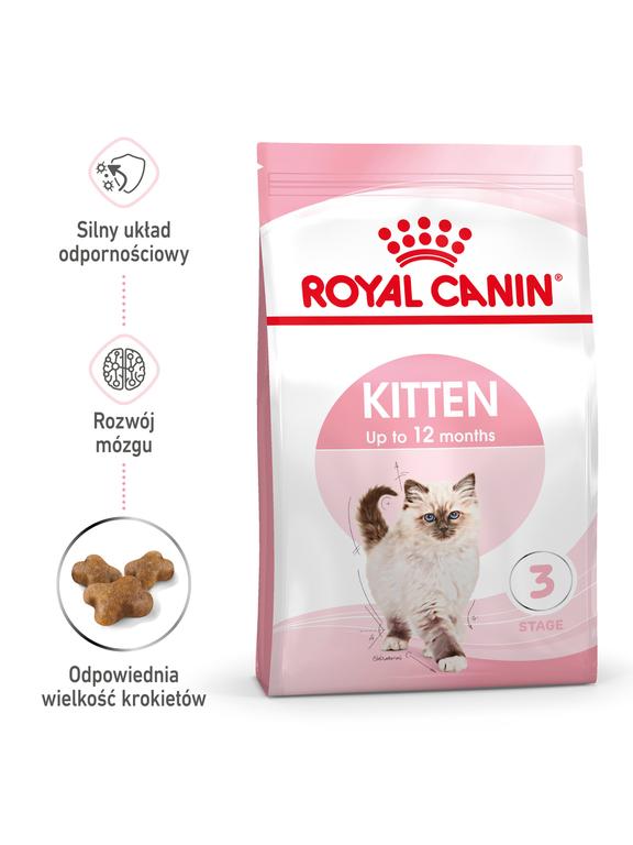 ROYAL CANIN  Kitten 10kg karma sucha dla kociąt od 4 do 12 miesiąca życia + Piłka dla kota GRATIS!