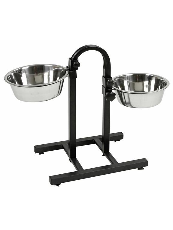 KERBL Stojak z 2 miskami regulowany 2800 ml
