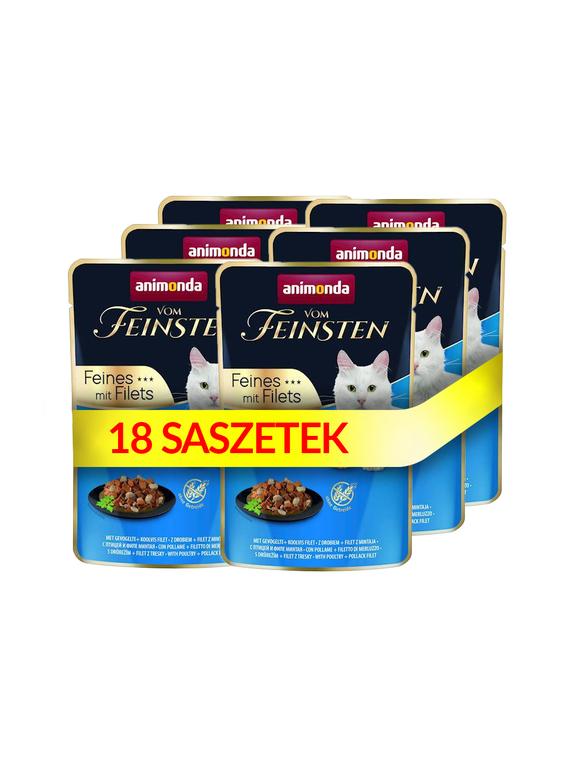 ANIMONDA Cat Vom Feinsten Adult  Drób + filet z mintaja saszetka 18x85g