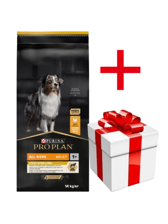 Purina Pro Plan Adult Light Optiweight Sterilised, kurczak i ryż 14kg + NIESPODZIANKA DLA PSA GRATIS