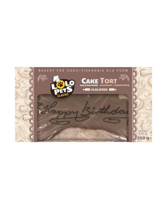 LOLO PETS Tort dla psa "Happy Birthday" orzechowo -czekoladowy 250g