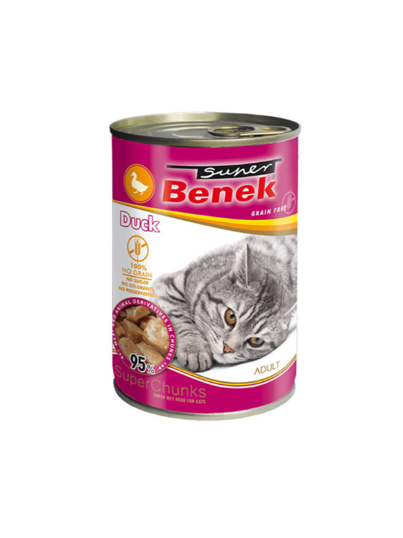 Super Benek KOT bezzbożowe kąski z kaczką w sosie 415g