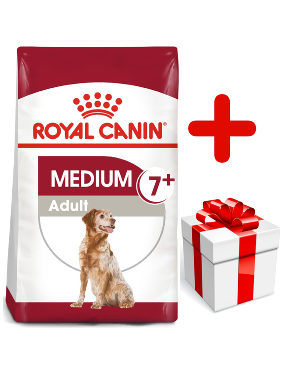 ROYAL CANIN Medium Adult 7+ 15kg karma sucha dla psów starszych od 7 do 10 roku życia, ras średnich + niespodzianka dla psa GRATIS!