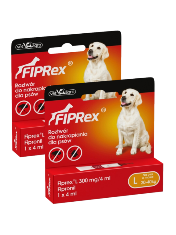 Fiprex L, 300 mg/4 ml, roztwór do nakrapiania dla psów (2szt)