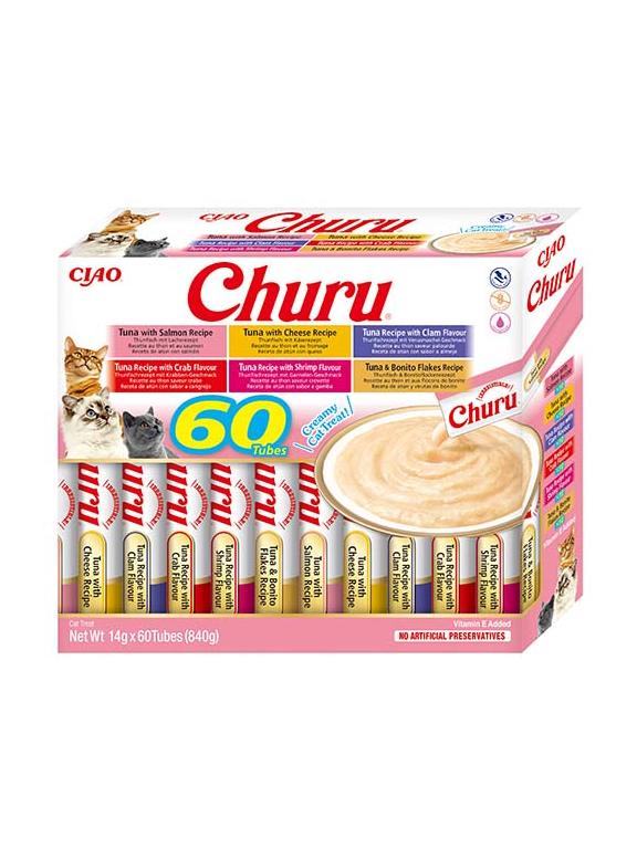 INABA  Churu dla kota - mix smaków z tuńczykiem 60x14g