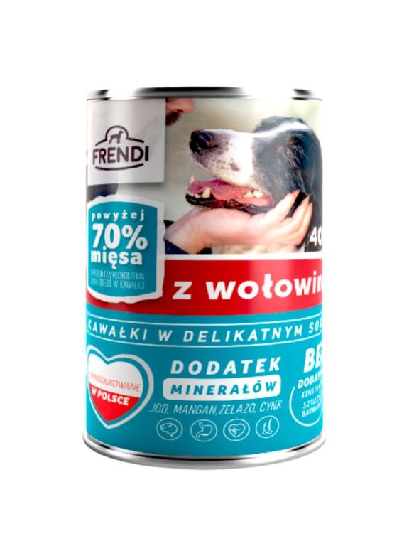 Frendi kawałki w delikatnym sosie z wołowiną 400g dla psa