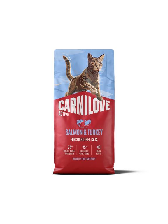 Carnilove Active Cat Salmon & Turkey for Sterilised Adult 6 kg/ opakowanie uszkodzone (7754)!!!