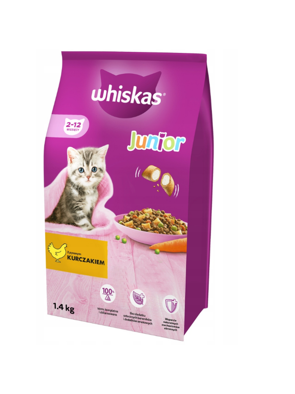 WHISKAS Junior 1,4 kg - sucha karma dla dla kociąt, z pysznym kurczakiem