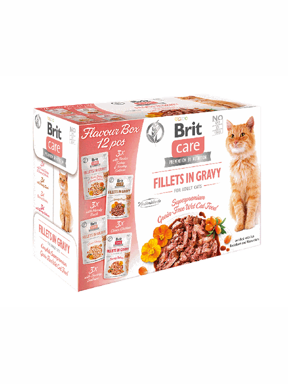 BRIT CARE Cat Fillets in Gravy mix 12x85g