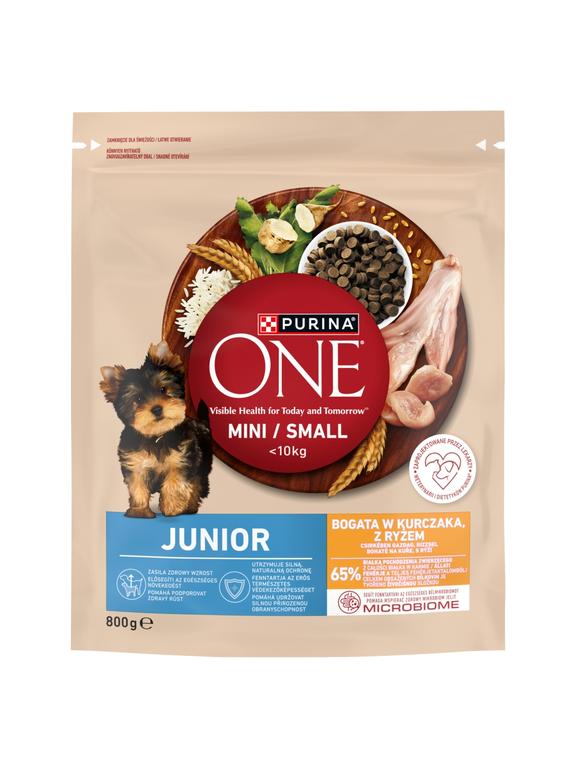 Purina One Junior Mini/Small Karma dla szczeniąt bogata w kurczaka z ryżem 800 g