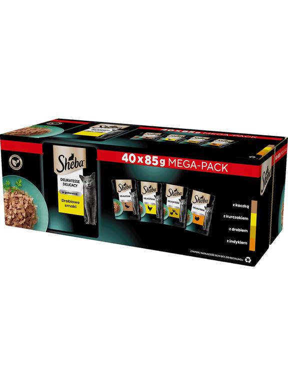 Sheba Delicacy Drobiowe Smaki w galaretce - mokra karma dla kota 40x85g