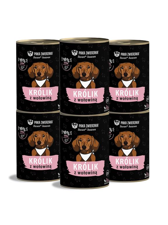 Paka Zwierzaka - Seventh heaven - Królik z wołowiną (rabbit & beef) 6x400g