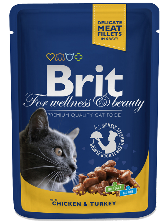 BRIT Cat KURCZAK i INDYK 100g