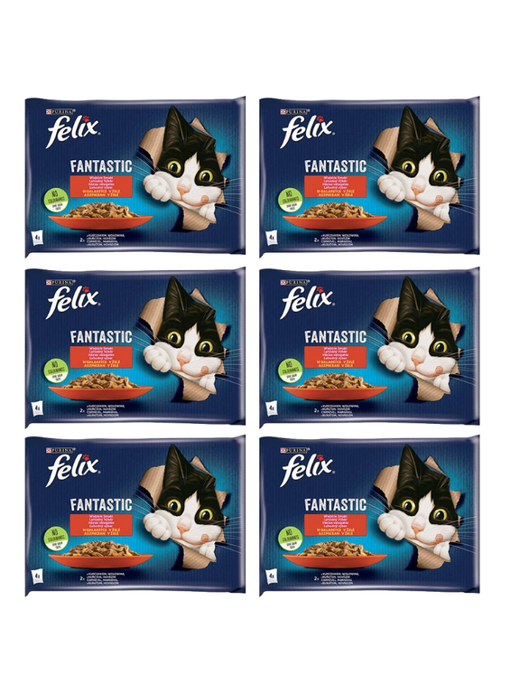 FELIX Wiejskie Smaki w galaretce z wołowina i kurczakiem 12x(4x85g)