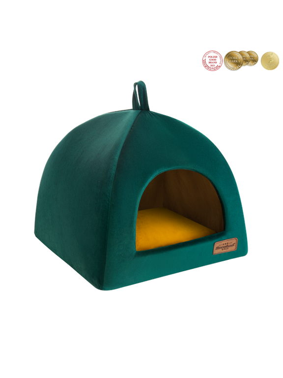 RECOBED budka dla psa Welurowe zielona M 50x50cm
