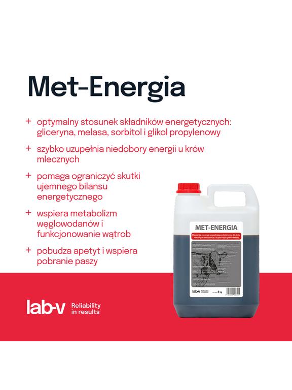 Lab-v Met-Energia - Mieszanka Paszowa Uzupełniająco-Dietetyczna Dla Krów Mlecznych Zmniejszająca Ryzyko Wystąpienia Ketozy 5kg