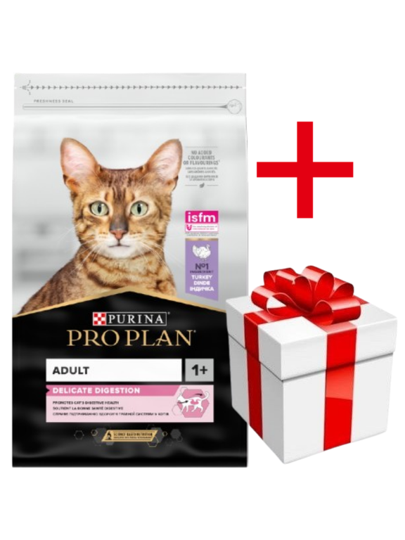 PURINA Pro Plan Delicate Turkey&Rice 10kg + niespodzianka dla kota GRATIS!