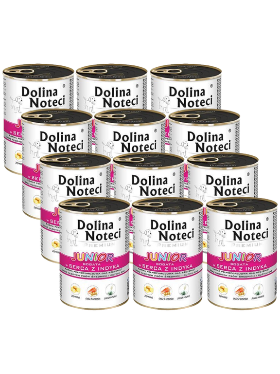 DOLINA NOTECI PREMIUM Junior bogata w serca indyka 12x400g