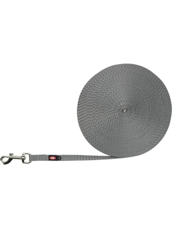 TRIXIE Smycz treningowa dla małych psów, taśma parciana, XS–S: 15m/10mm, bardzo lekka, grafit