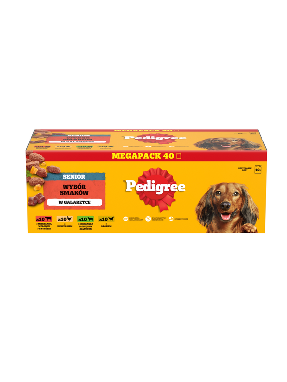 PEDIGREE Senior mokra karma dla psa galaretka saszetki 40x100