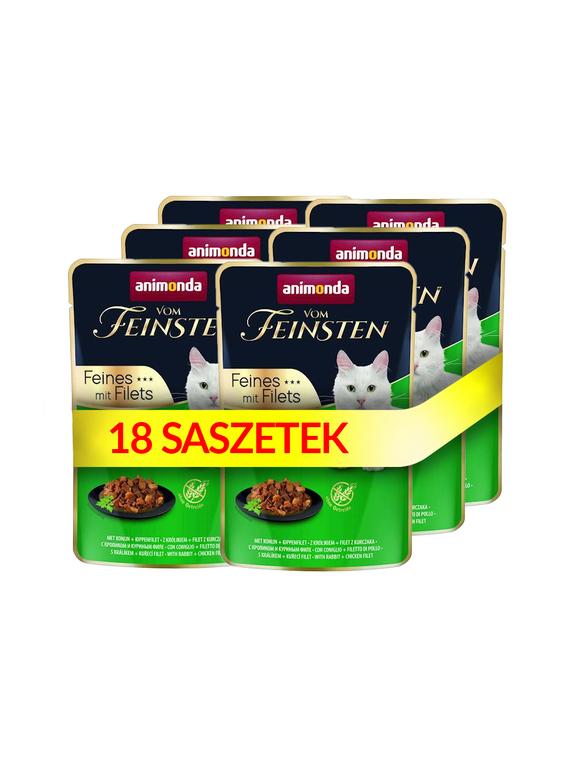 ANIMONDA Cat Vom Feinsten Adult Królik + filet z kurczaka saszetka 18x85g