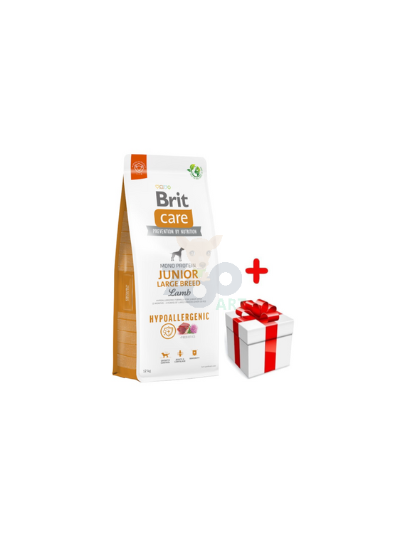 BRIT CARE Dog Hypoallergenic Junior Large Breed Lamb 12kg + niespodzianka dla psa GRATIS!