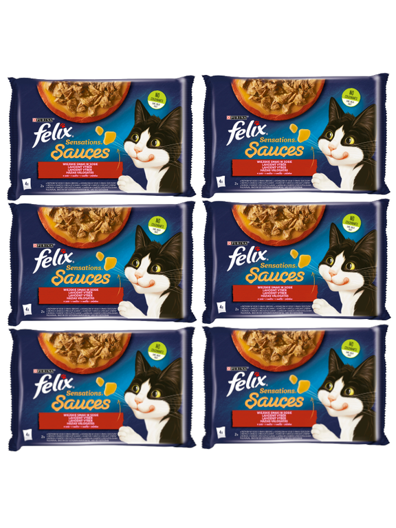 FELIX Sensations Sauce Karma dla kotów wiejskie smaki w sosie 12x(4x85g)