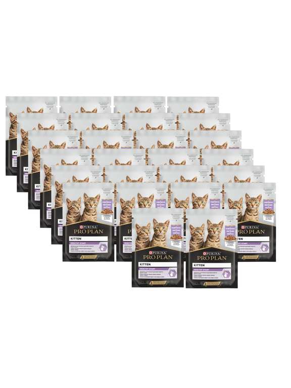 PRO PLAN Nutrisavour Kitten Karma dla kociąt delikatne kawałki z indykiem w sosie 26x85g