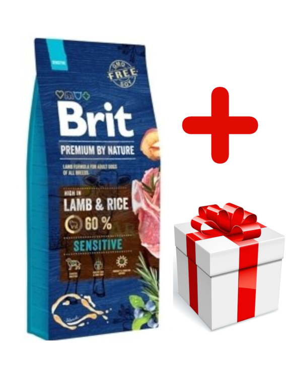 BRIT Premium By Nature Sensitive Lamb 15kg + niespodzianka dla psa GRATIS!