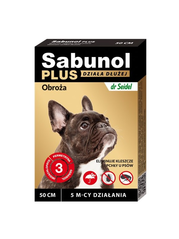 Sabunol Plus - Obroża przeciw pchłom i kleszczom dla psa 50cm