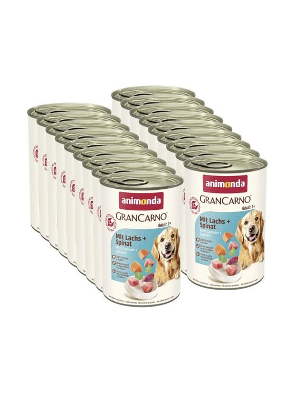 ANIMONDA GranCarno Adult Dog smak: Łosoś + szpinak 18x400g