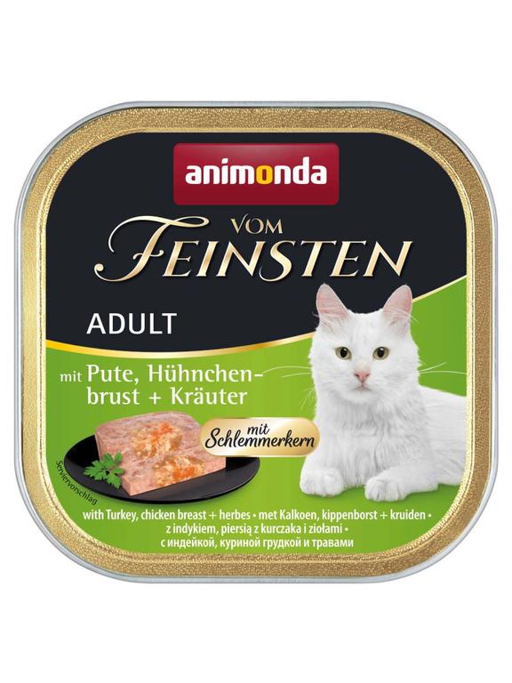 ANIMONDA Cat Vom Feinsten adult Adult z nadzieniem: Indyk, pierś z kurczaka i zioła 100g