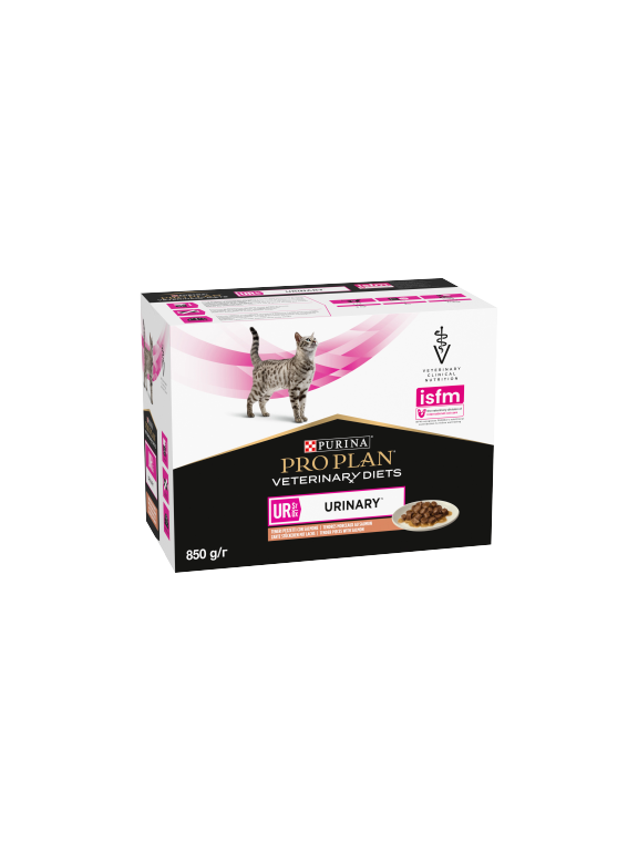 PRO PLAN Veterinary Diets Feline UR St/Ox Urinary Karma mokra dla kota z łososiem 10 x 85g