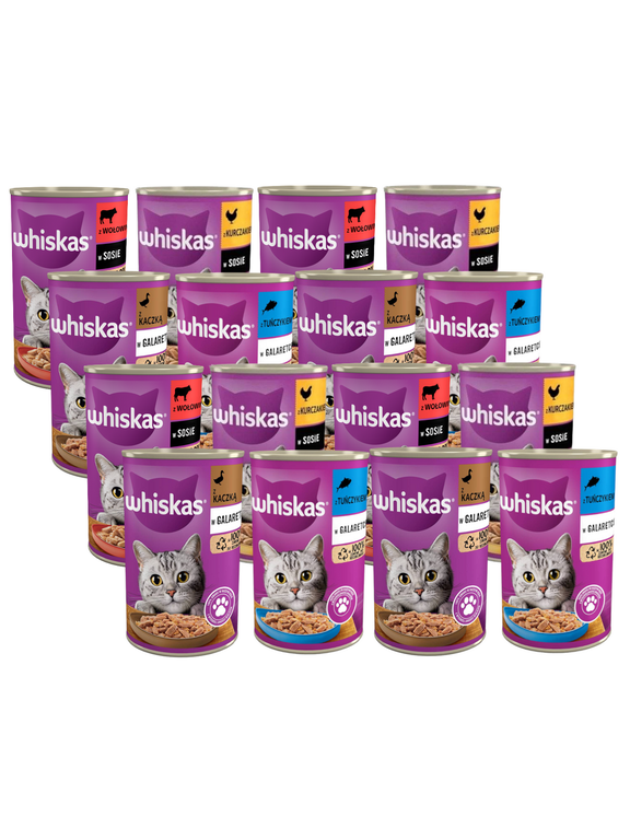 WHISKAS Adult puszka dla kota 24x400g Mix Smaków