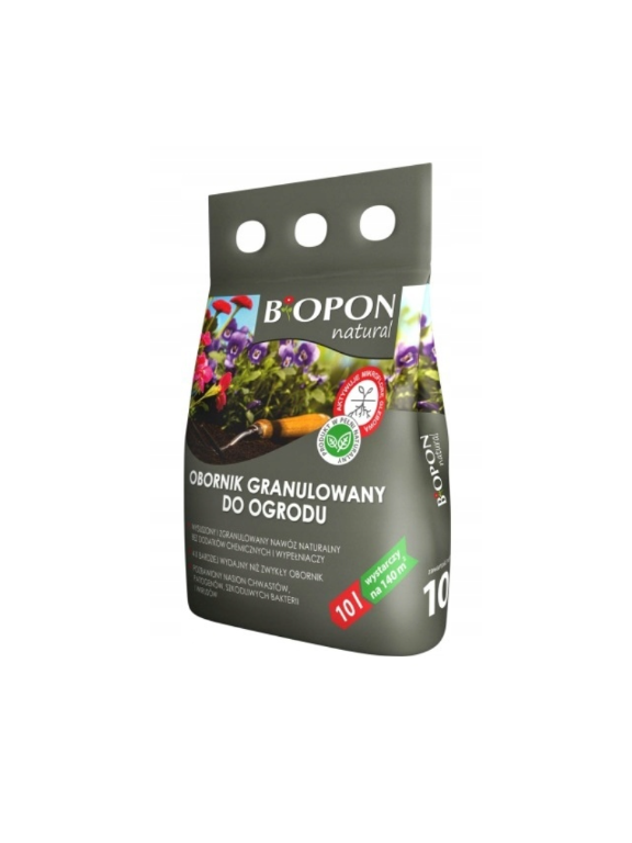 BIOPON NATURAL obornik granulowany do ogrodu 10L