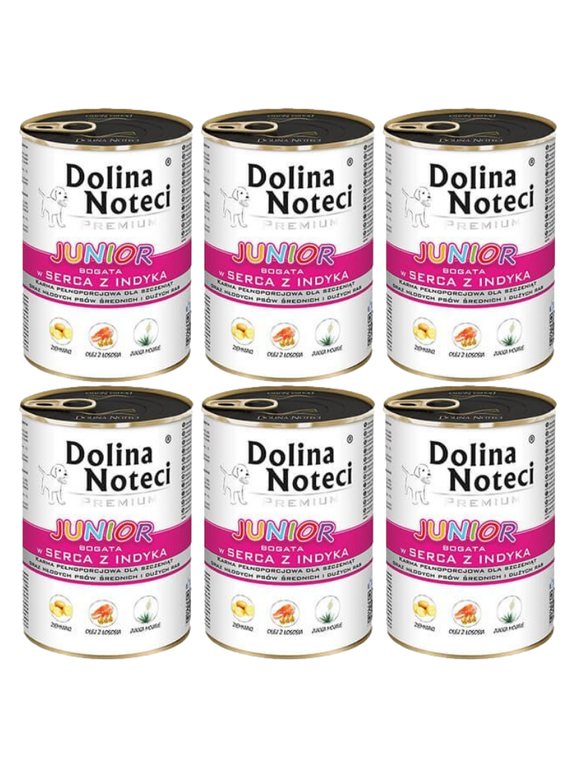 DOLINA NOTECI PREMIUM Junior bogata w serca indyka 6x400g