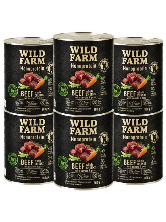 WILD FARM Monoprotein Beef 6x800g hipoalergiczna karma dla psa