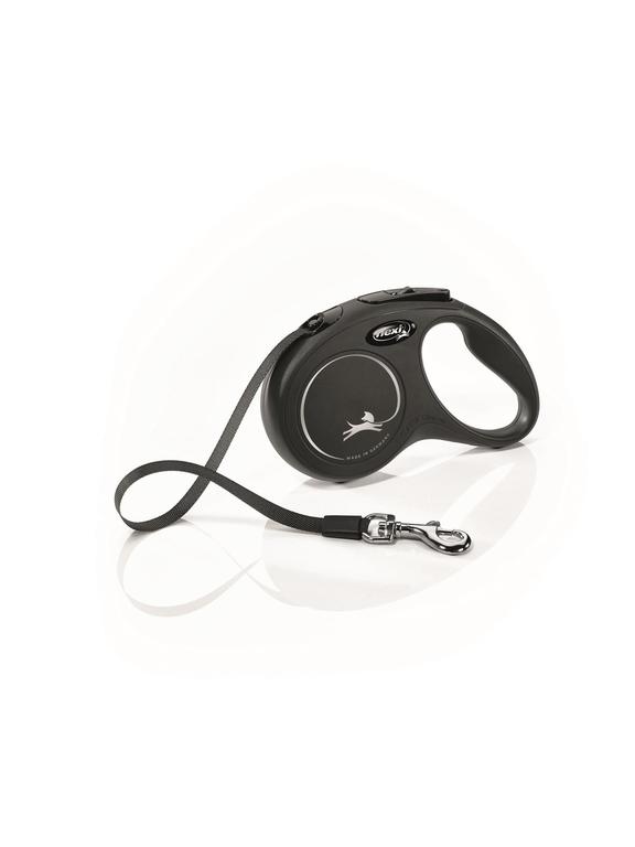 FLEXI smycz oryginalna New Classic czarna S 5m do 15kg- taśma