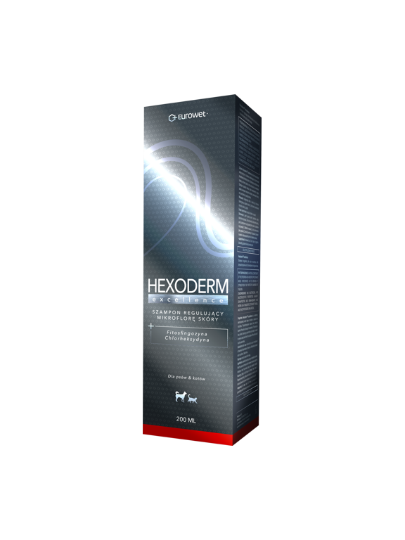 HEXODERM excellence Szampon regulujący mikroflorę skóry dla psów i kotów 200ml