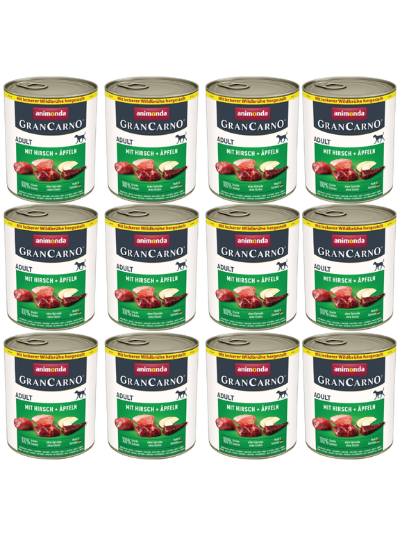 ANIMONDA GranCarno Adult Dog smak: Jeleń + jabłko 12x800g