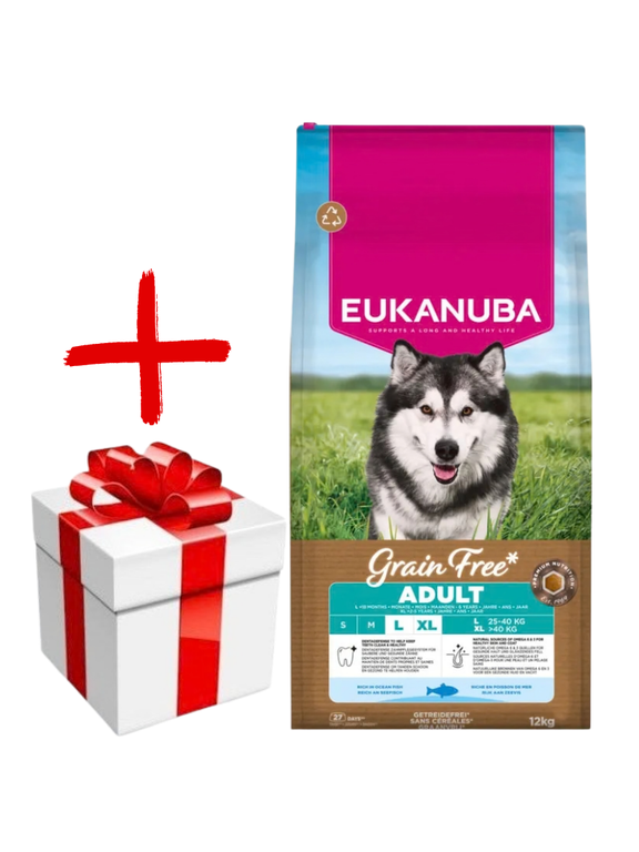 EUKANUBA Adult Large Grain Free 12kg + niespodzianka dla psa GRATIS!