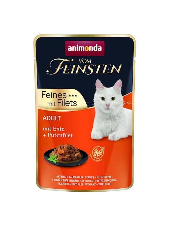 ANIMONDA Cat Vom Feinsten Adult Kaczka + filet z indyka saszetka 85g