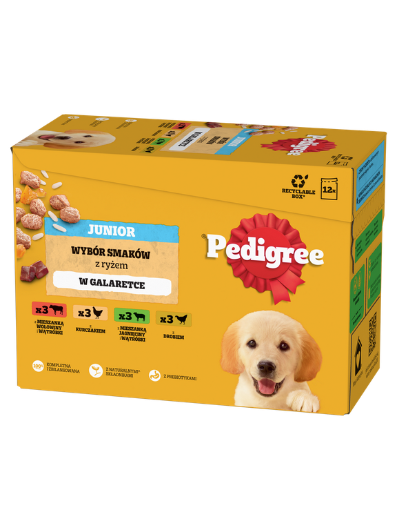 PEDIGREE Junior mix smaków w galaretce 12x100g