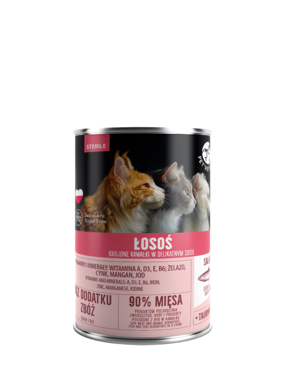PetRepublic kawałki w sosie z łososiem (sterile) 400g dla kota